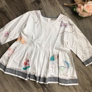 NEW | Anthropologie Holding Horses Embroidered Blouse Top